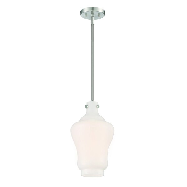 Designers Fountain Moonlight 60 Watt 1 Light Brushed Nickel Pendant with Frosted Glass Shade D229M-9P-BN - main